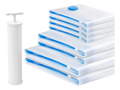 8 Piezas Bolsas De Almacenamiento De Vacío Con Bomba Manual