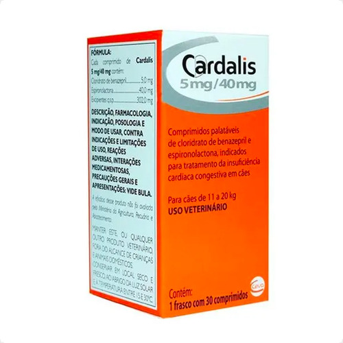 Combo 10 Cardalis 5mg/40mg 30 Comprimidos Cães De 11 A 20kg