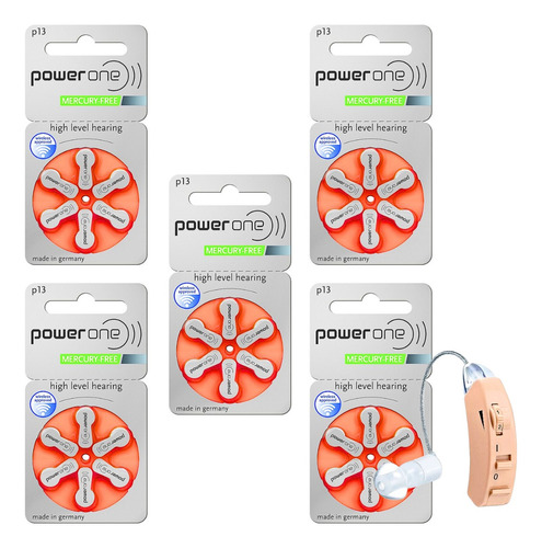 Power One 5 Paquetes C/ 6 Piezas # 13 Pila Auditiva Pr48