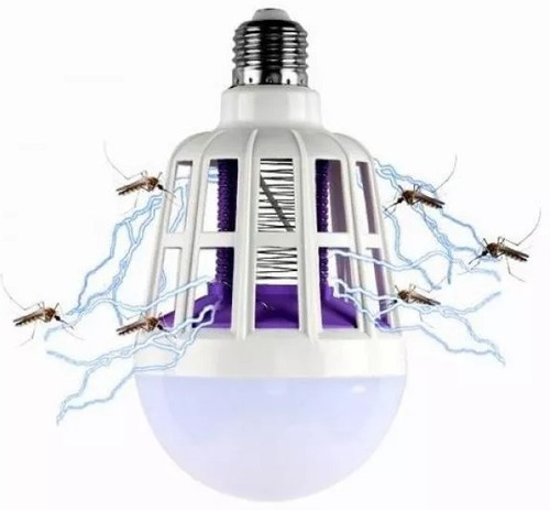 Lampara Luz Led Con Mata Moscas Mosquitos Insectos 15w