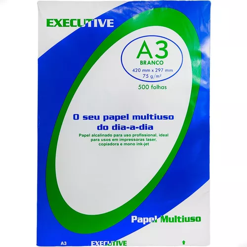 Papel Sulfite A3 75g M² Branco P Impressão Excutive 500fls Parcelamento Sem Juros