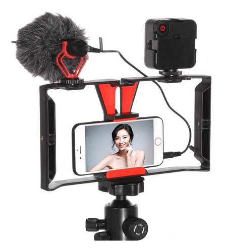 Gaiola Cage Smartphone Com Suporte Handle Grip E Sapatas
