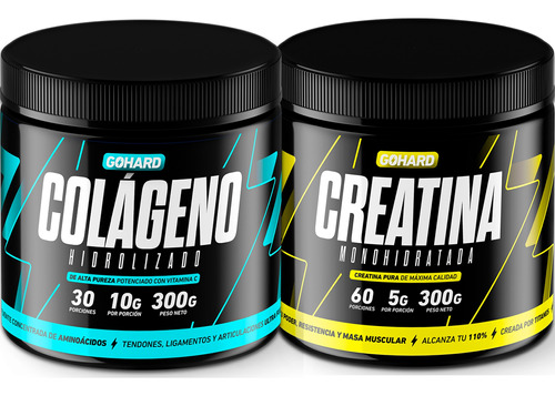 Creatina 300grs + Colageno Hidrolizado 30serv Gohard