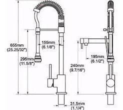 Imagen 2 de 6 de Monocomando Cocina Cheff Con Extensible Respalda Rimontti