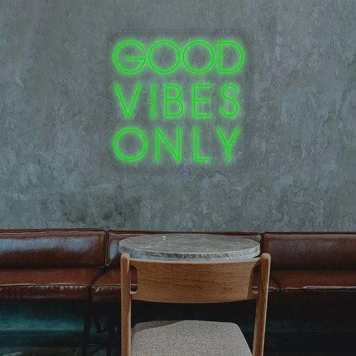 Letrero Neón Led Luminoso Good Vibes Only Decoración