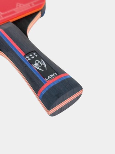 Raquete Tenis Mesa Profissional 6 Estrelas Loki Ittf + Capa Cor Borrachas (vermelho E Preto) Tipo De Cabo Fl (côncavo)