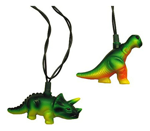 Kurt Adler Ul 10-light T-rex Y Styracosaurus Juego De Luces.