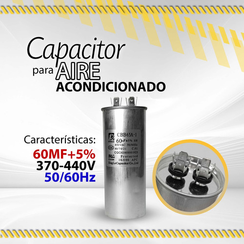 Capacitor P/aire Acon 60mf+5% 370-440v Cbb65-b / 04919