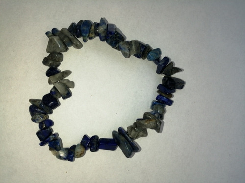 Pulsera De Lapis Lazuli   Elasticada (chips)