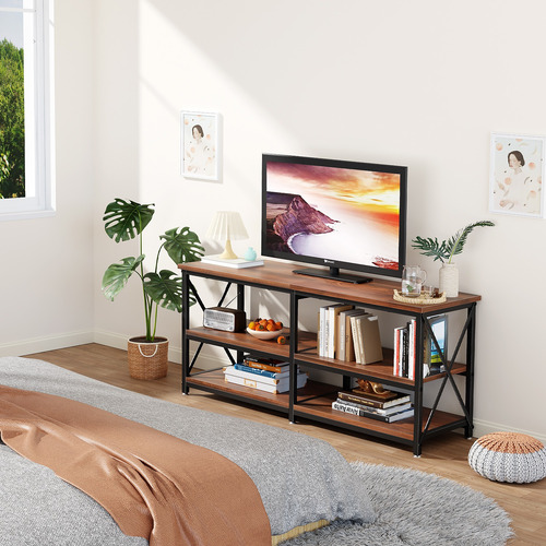 140cm Mesa De Centro Mesa Auxiliar Soporte De Tv Con Estante