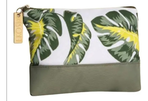 Cosmetiquera Natura Ekos 2021 Medidas 18 X 14 X 4 Cm Verde Oscuro Floreado