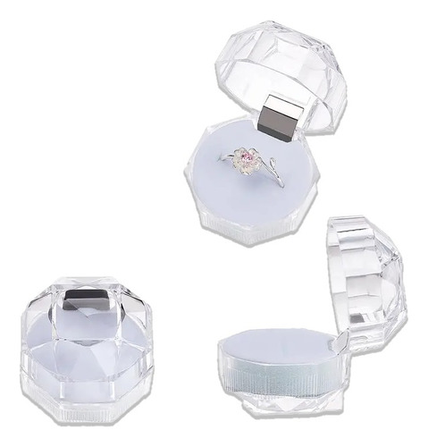 Cajas De Cristal Acrilico Transparente Para Anillos