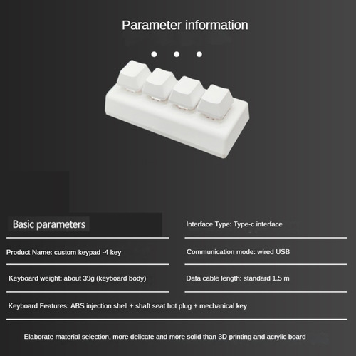 Teclado Programable De 4 Teclas, Interruptor Rojo, Ctrl, C,