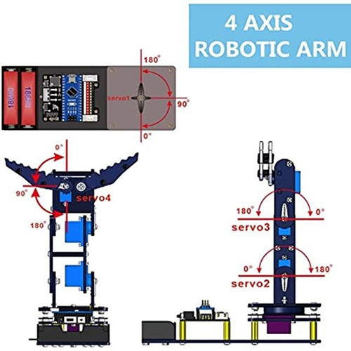 Adeept Kit De Brazo Robótico De 4 Ejes Para Arduino, 4dof M | Cuotas ...