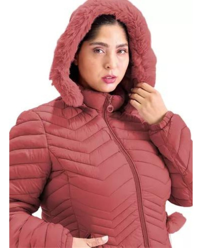 Campera Larga De Mujer Con Abrigo Impermeable Talles Grandes