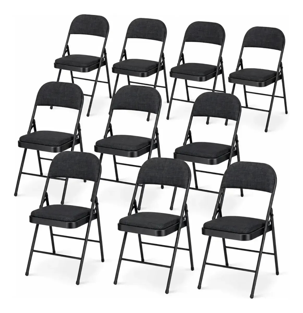 Pack 10 Sillas Plegables Acojinada Reforzada Found Interior Exterior Ideal Eventos Fiestas Y Banquetes Al Aire Libre Resistentes La Intemperie Silla Plegable Reforzada Hogar Jardín Camping