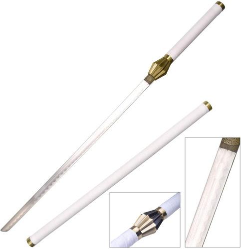 Espada Katana Branca Bleach Zaraki Kenpachi Samurai Japonês