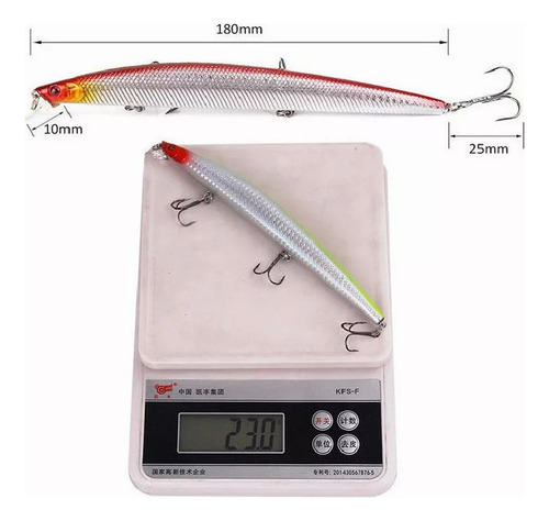 D Lote De 10 Iscas Artificiais Para Pesca Marítima, 18 Cm,