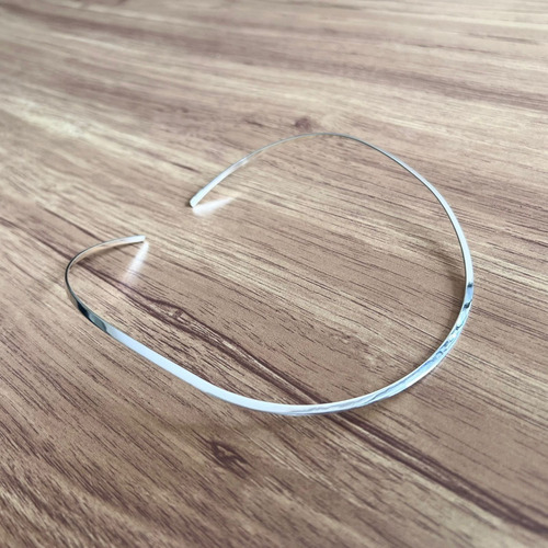 Imagen 4 de 9 de Collar Gargantilla De Plata .925 Ovalada Plana Mujer Agálea
