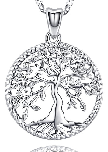 Aniu Collar De Árbol De La Vida Para Mujer, Plata De Ley 925