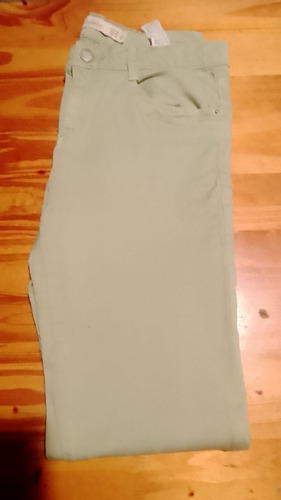 Pantalón Mujer Verde Claro Denim Zara Importado Talle 38 (Usado)