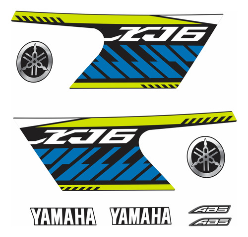 Kit Adesivos Yamaha Xj6n 2018 / 2019 Xj6 Azul