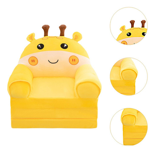 Sofá Plegable Para Niños Pequeño Sillón Amarillo