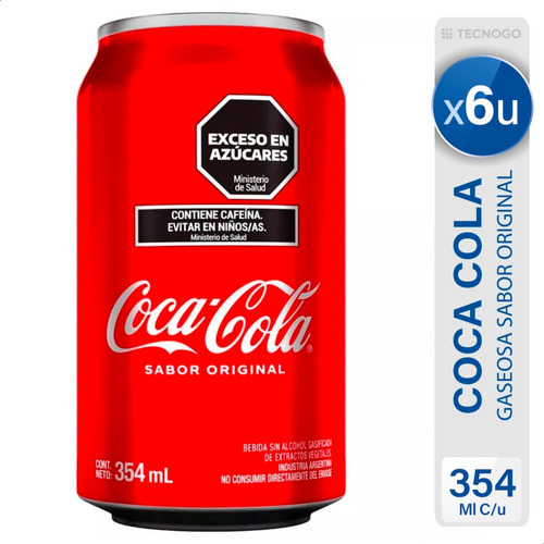Coca Cola Sabor Original Lata Bebida Gaseosa Refresco Pack