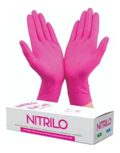 Guantes descartables antideslizantes UniSeal Nitrilo color rosa talle XS