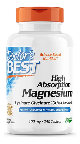 Magnesio De Alta Absorción 240 Tabletas 100mg Salud Total 