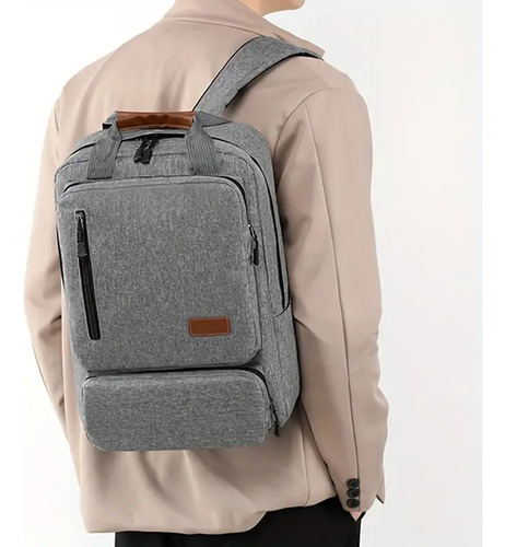 Set X3 Mochila Urbana Morral Y Neceser - Mod26 Impacto Color Gris Diseño De La Tela Lisa