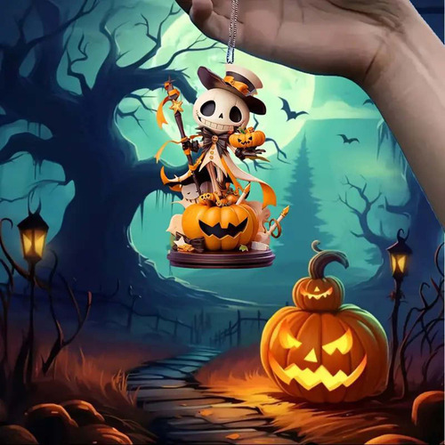 Llavero Con Colgante De Halloween Para Coche Y Espejo Retrov