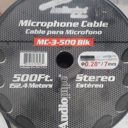 Cable Para Microfonos Mc-3-500 Blk Made In Usa, 7mm(2 Metros