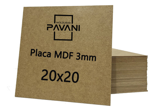 Placa Mdf Crú 3mm 20x20   30 Unid P/ Decoração Artesanato 