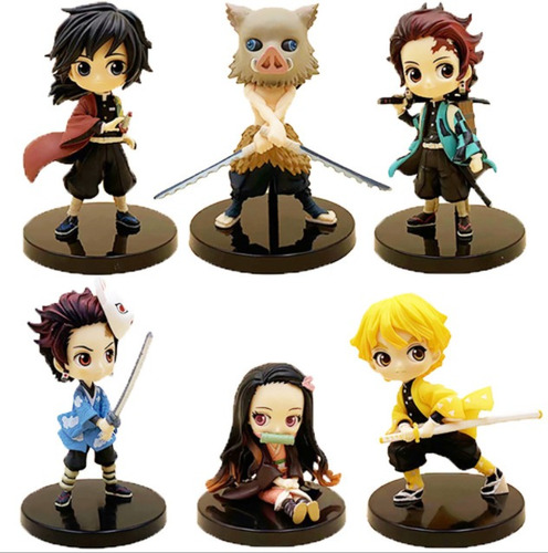 Set De 6 Unidades/set Demon Slayer Kimetsu No Yaiba Figura