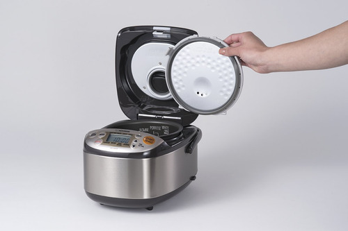 Panela e aquecedor de arroz Zojirushi NS-LHC05 Micom, aço inoxidável. Cor: Marrom escuro, aço inoxidável