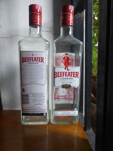 Botella De Vidrio Vacia De London Dry Gin Beefeater  1 Litro