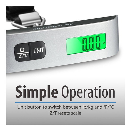 Fosmon Balana Báscula Digital P/ Equipaje Hasta 50 Kilos Paquete 1.