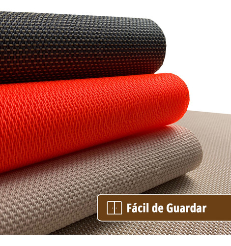 6 Jogo Americano Mesa Posta Luxo Impermeável Pvc Mz Liso Cor M7 Branco