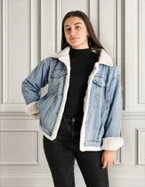 Comprar Campera Jean Camisa Abrigo Corderito Denim Dama Mujer Moda