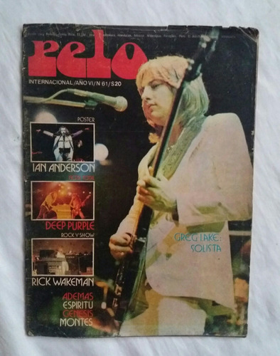 Revista Pelo 1975 Genesis Deep Purple Emerson Lake Palmer