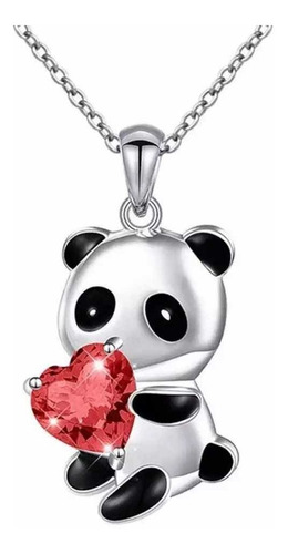 Collar Regalo Amor Amistad Tierno Panda Swarovsky Elements