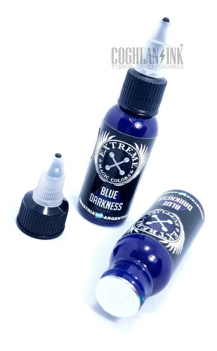 Imagen 2 de 3 de Tinta Tattoo Extreme Blue Darkness X 1oz Tatuajes Tatuar