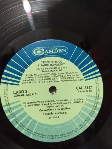 Jaime Davalos - Escuchando A Jaime Davalos - Vinilo Lp - 12 (Usado)