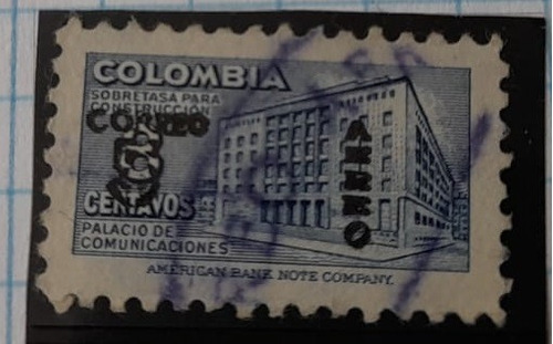 Sello Postal - Colombia - Sobrecargados Aéreos 1953