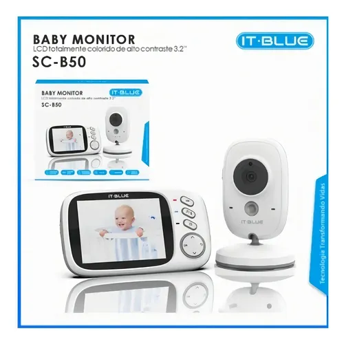 Babá Eletrônica Easy Contact 3,2 Sem Fio Com Visão Noturna Cor Br...