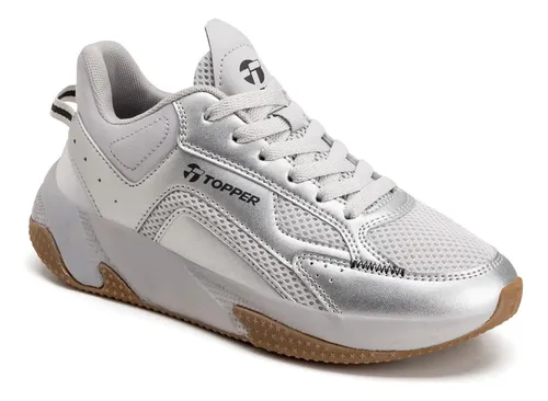 Zapatillas topper plateadas hotsell