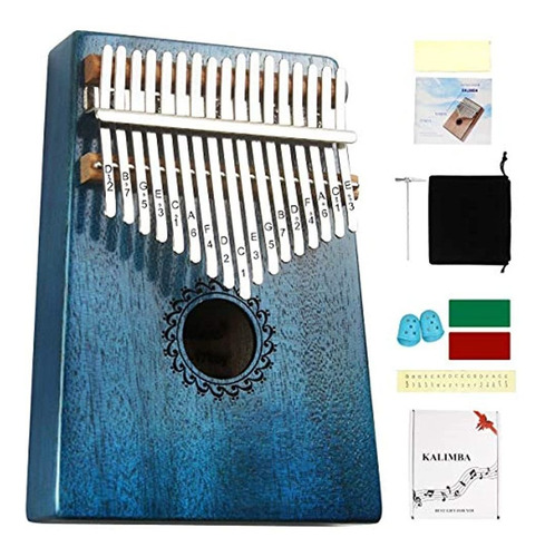 Kalimba Piano De Pulgar De 17 Teclas Con Madera De Caoba Por