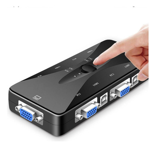 Switch Kvm 4 Entradas Vga + 4 Usb Monitor Impresora Teclado