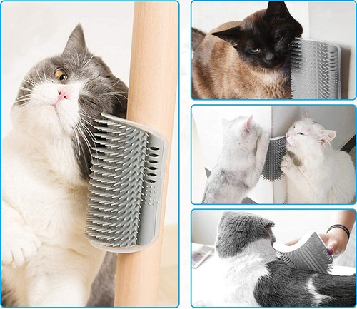 Imagen 2 de 5 de Cepillo Masajeador Rascador Gatos + Catnip Antirasguños
